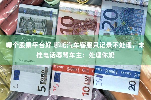 哪个股票平台好 哪吒汽车客服只记录不处理，未挂电话辱骂车主：处理你奶